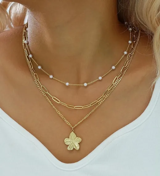 Layered Necklaces Over Cozy Knits